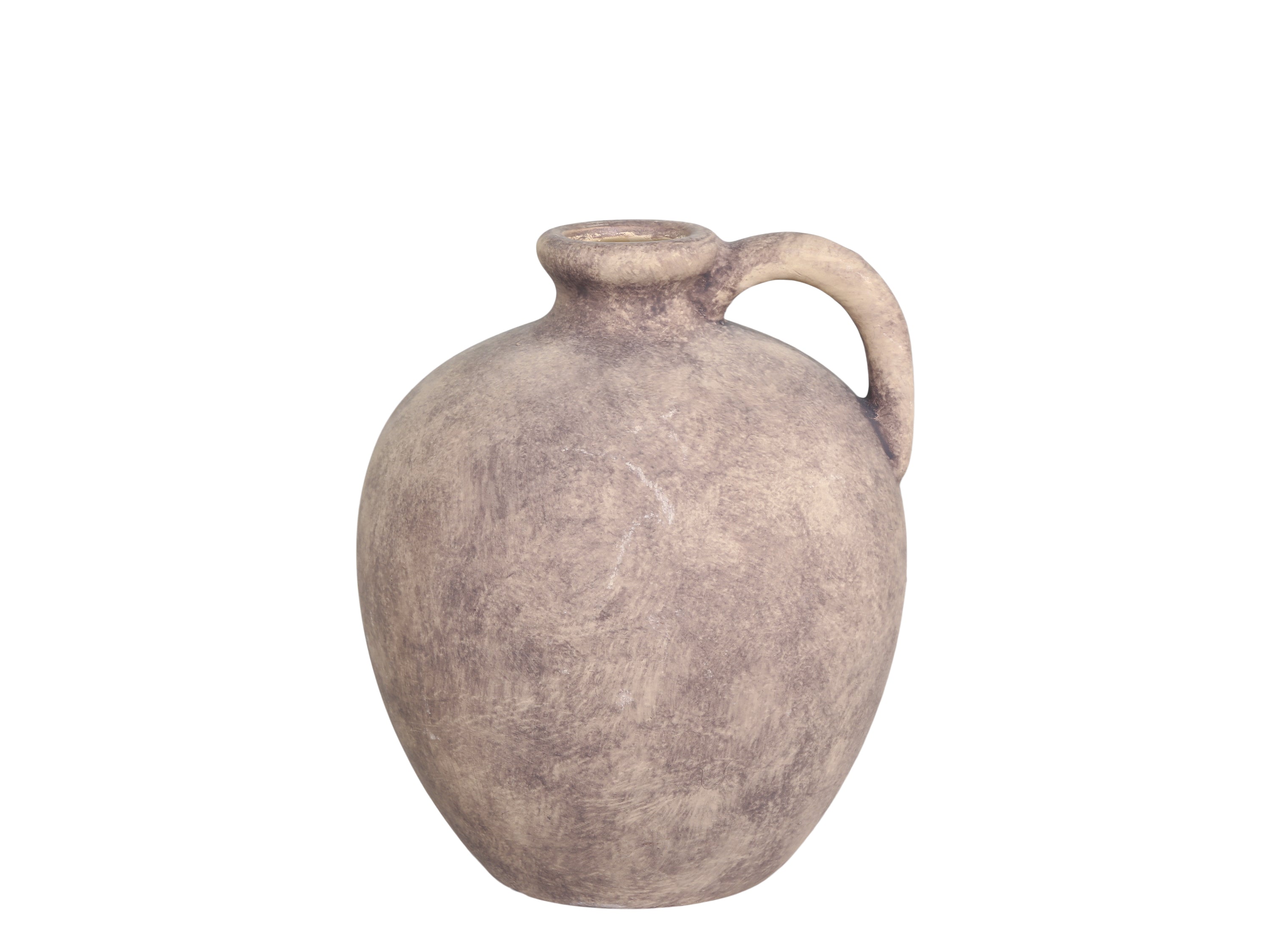 Terracotta Flasche mit Griff, rund