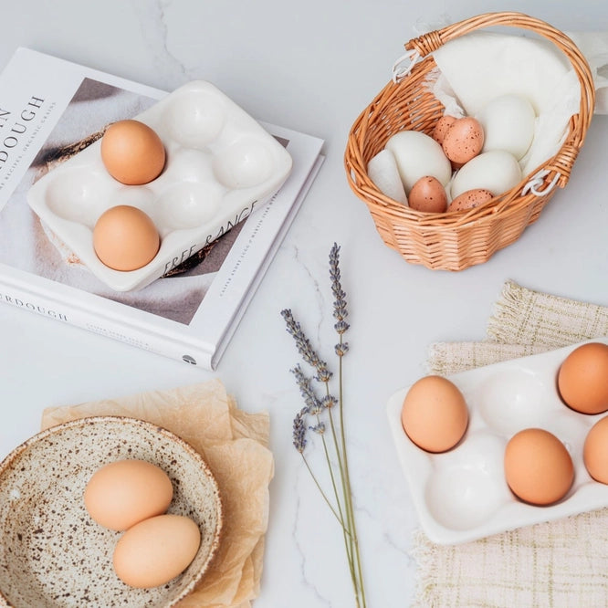 Rae Dunn Artisan Egg Tray Set | Farm Fresh Free Range