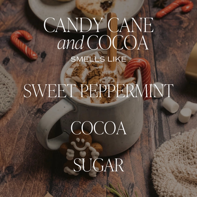 Sojakerze mit Zuckerstange und Kakao