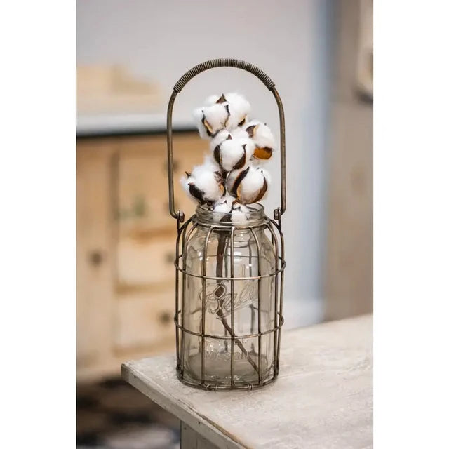 Mason jar style jar with wire