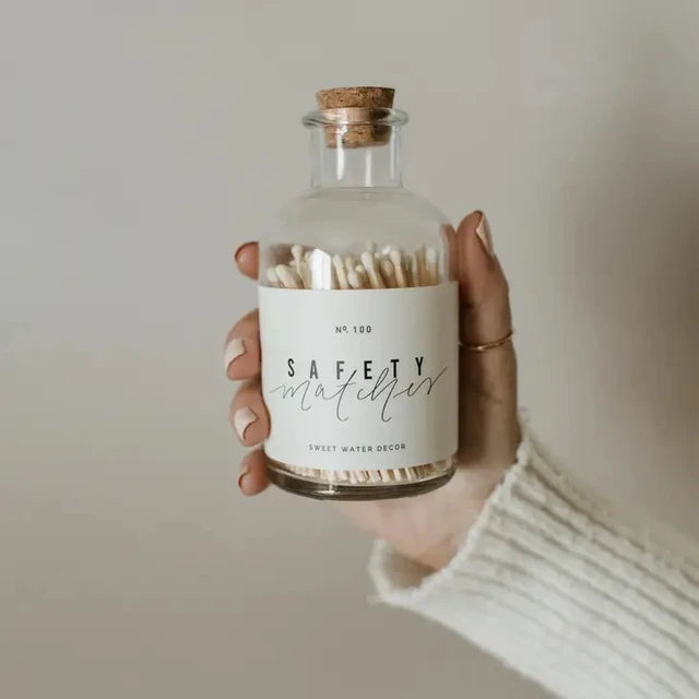 Matches in apothecary jar, white - 100 pieces